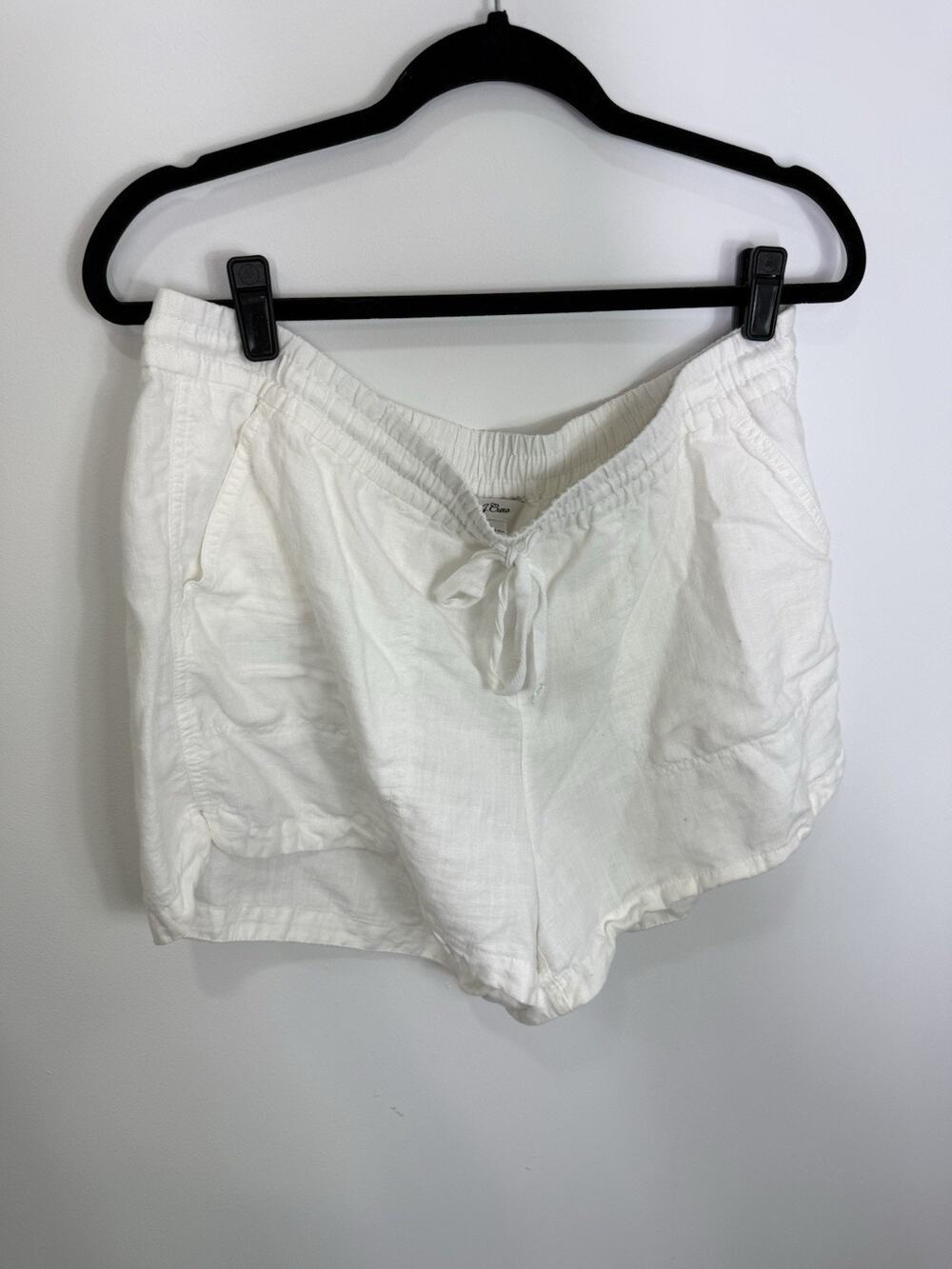 J Crew Pull-on Linen Short White Size Large Style# BH823